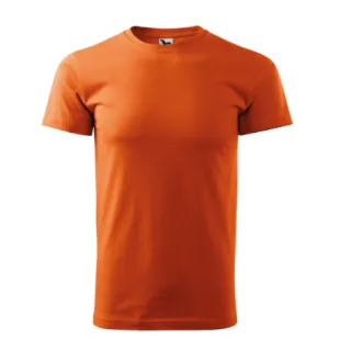 Pomarańczowy t-shirt męski o prostym kroju z krótkim rękawem. Koszulka wykonana z gładkiego materiału, idealna na co dzień.
