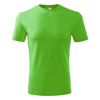 Jasnozielony t-shirt męski z krótkim rękawem i okrągłym dekoltem. Koszulka jest gładka, bez nadruków.