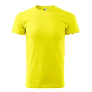 T-Shirt męski Basic 12996 cytrynowy