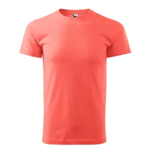 T-Shirt męski Basic 129A1 koralowy